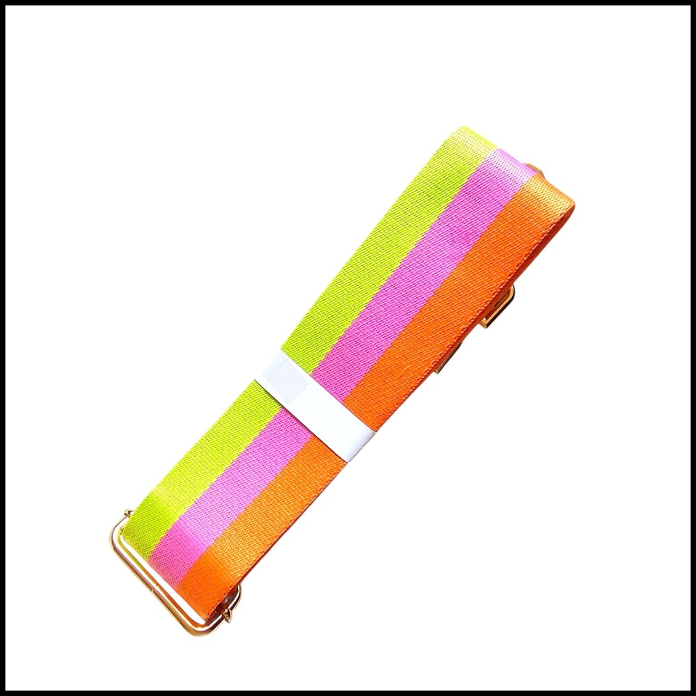 Social‎ Threads Replacement Handbag Strap Neon Stripes Gold Hardware Accessory